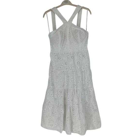 Lilly Pulitzer Women's 12 White Jenette Midi Dress Eyelet Halter Neck Boho M3-8 - Picture 3 of 9